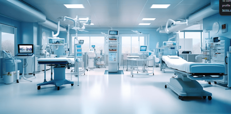 Modern operating room with advanced medical equipment