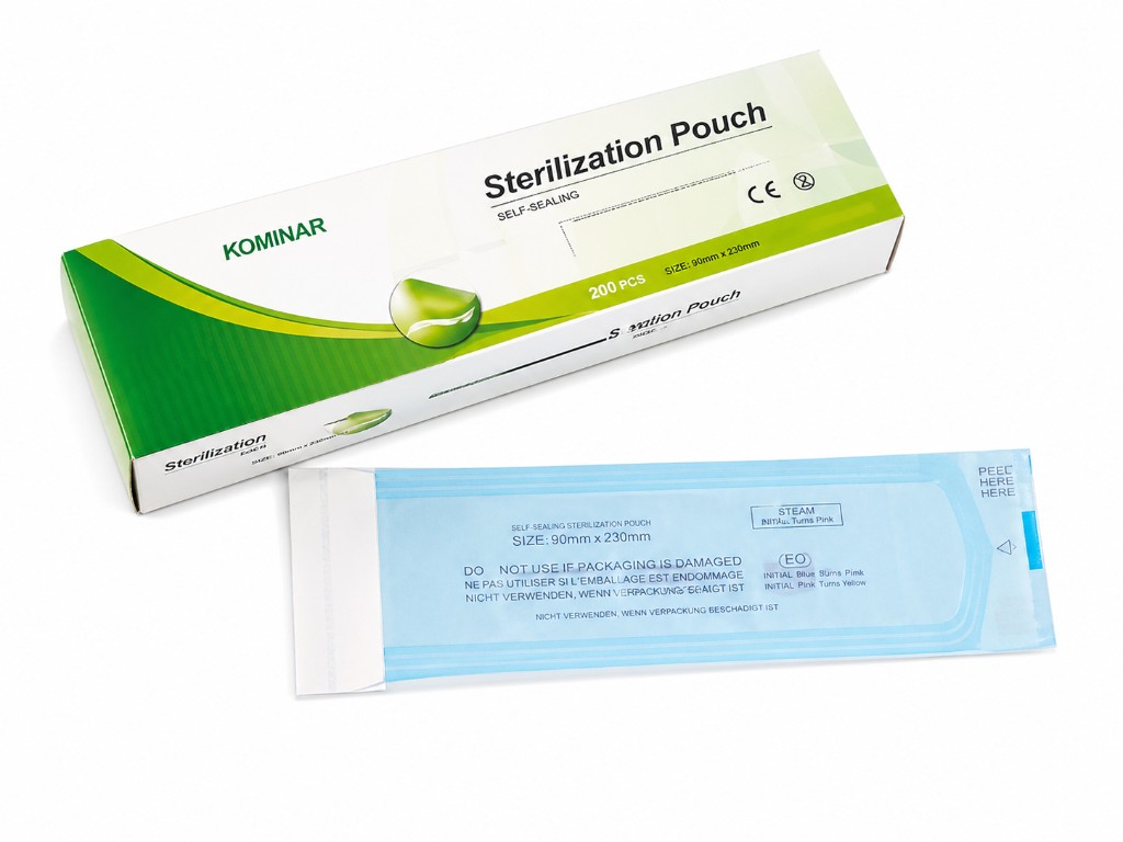 Self-seal sterilization pouches (Kominar)